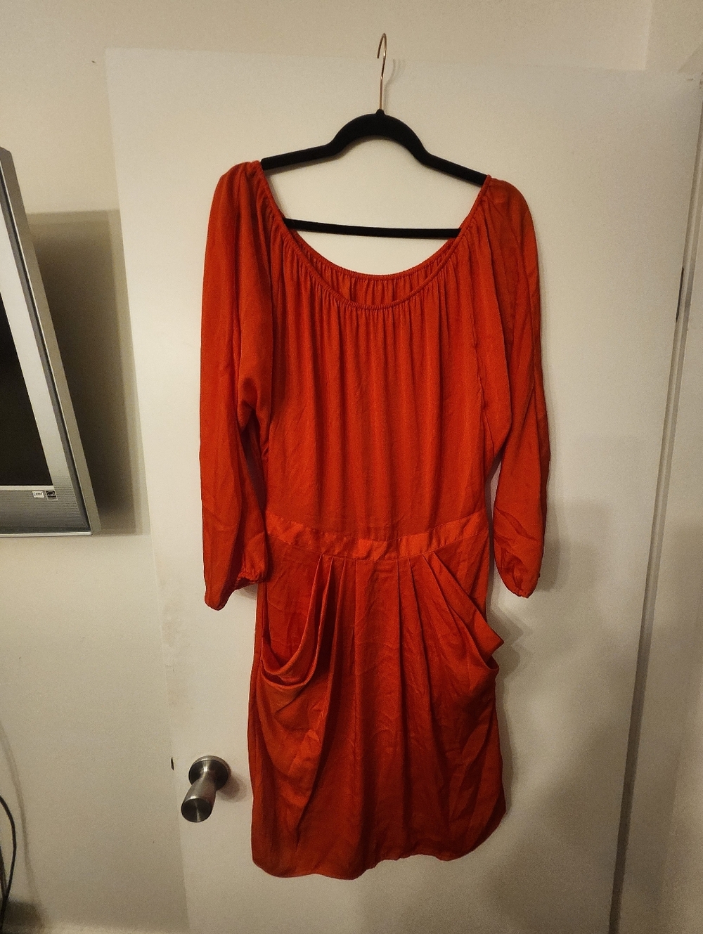 Coral Women’s Long Sleeve Scoop Neck Dress